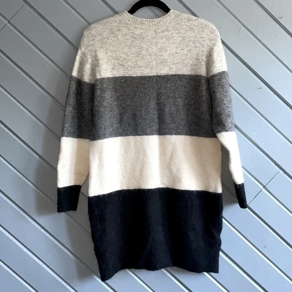 Wilfred Free Cipriana neutral colorblock alpaca wool blend sweater dress - Picture 10 of 14